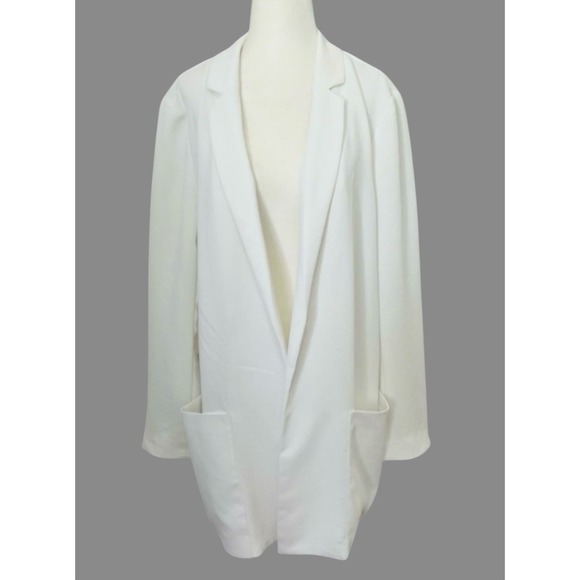 Willow & Thread Blazer Open Front Tie Waist Pockets White Size 16 - Picture 4 of 10